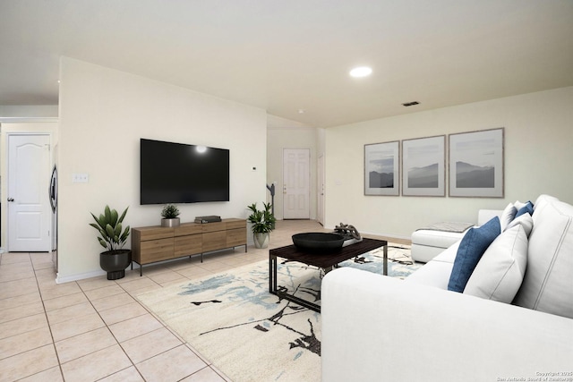 view of tiled living room