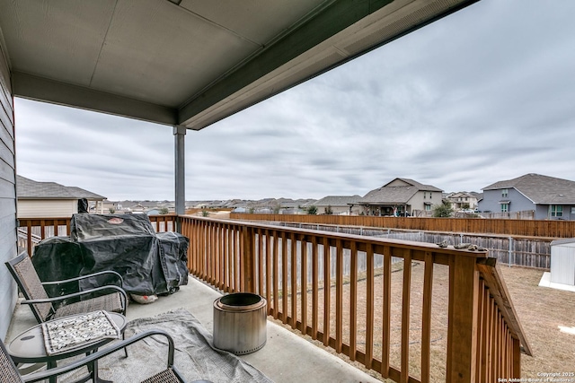 balcony with a grill