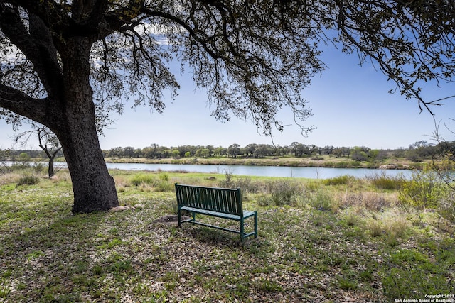 view of home's community with a water view