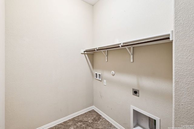 washroom with hookup for a gas dryer, washer hookup, and hookup for an electric dryer