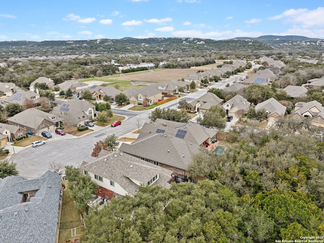 aerial view with a mountain view