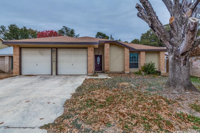 single story home with a garage