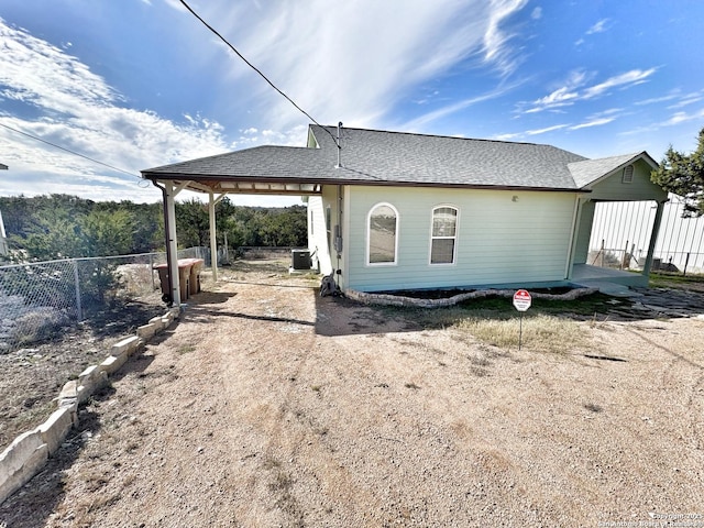 view of property exterior featuring central air condition unit