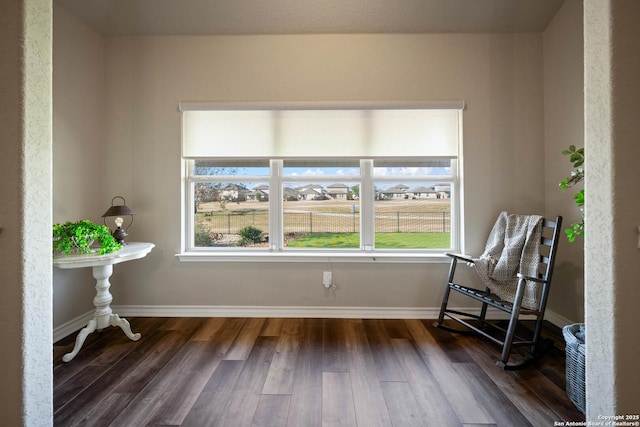 unfurnished room featuring dark hardwood / wood-style flooring