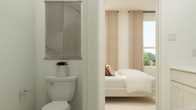 bathroom with toilet and vanity