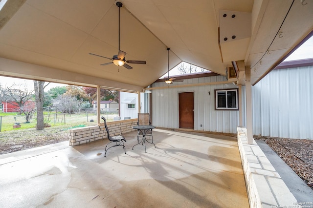 view of patio / terrace featuring ceiling fan