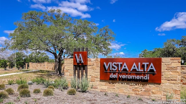 view of community sign