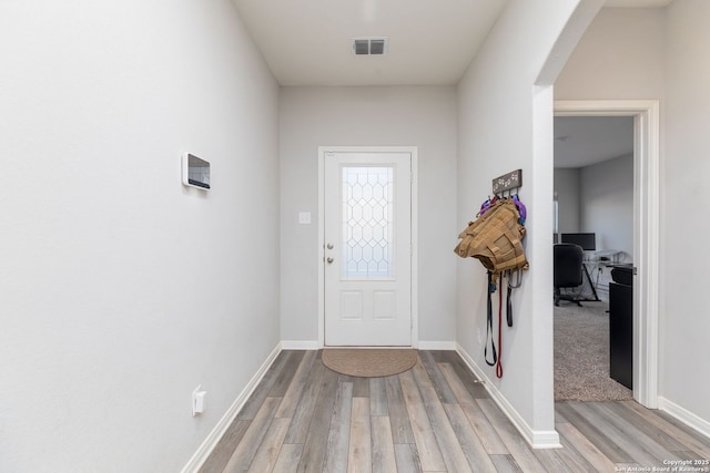 foyer featuring light hardwood / wood-style flooring