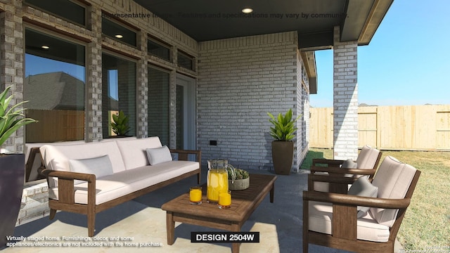 view of patio / terrace with an outdoor hangout area