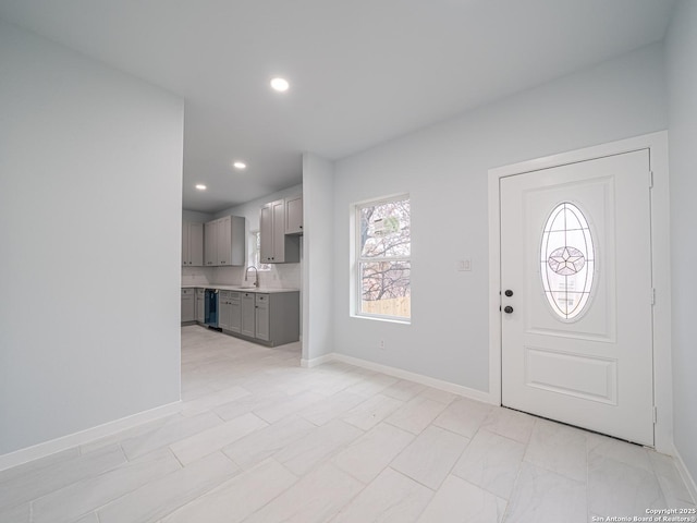 foyer entrance with sink