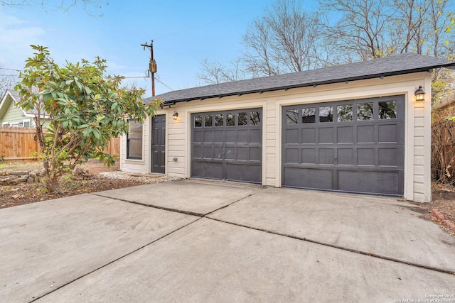 view of garage