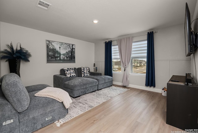 living room featuring hardwood / wood-style floors