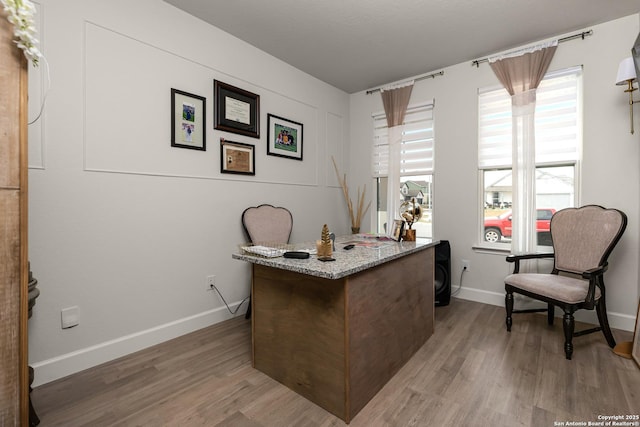 office featuring light wood-type flooring