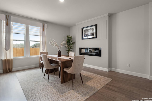 dining room featuring dark wood-type flooring