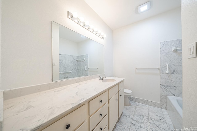 bathroom with toilet and vanity