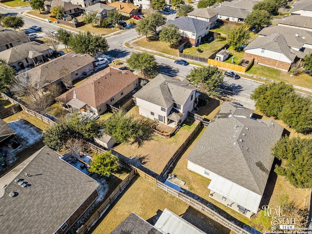 aerial view with a residential view