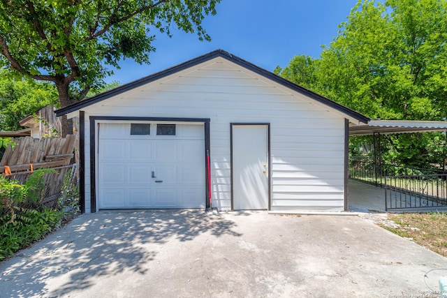 view of garage