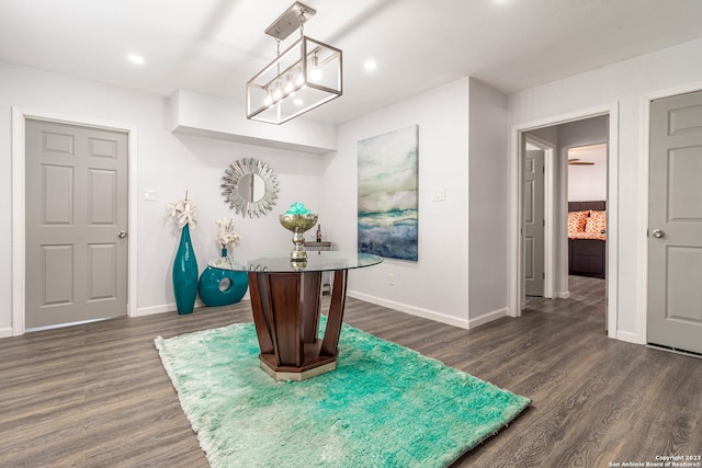 interior space featuring dark wood-type flooring