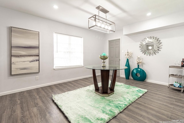 interior space featuring dark wood-type flooring