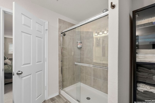 bathroom featuring walk in shower