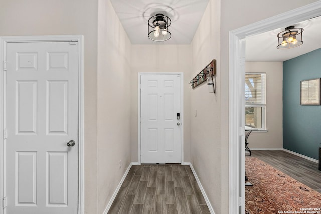 interior space with hardwood / wood-style floors