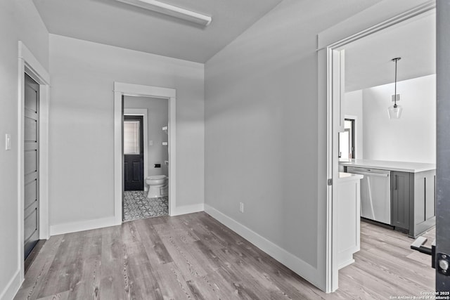 hall featuring light wood-type flooring