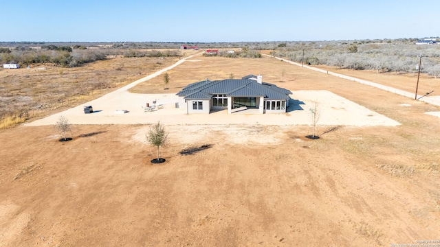 drone / aerial view with a rural view