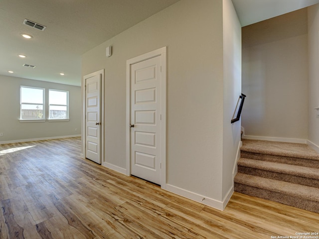 interior space featuring light wood-type flooring