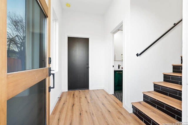 entryway featuring light wood-type flooring