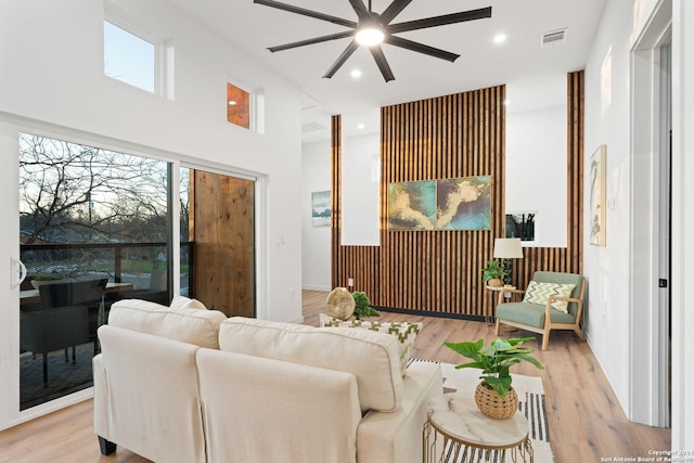 living room featuring light hardwood / wood-style flooring