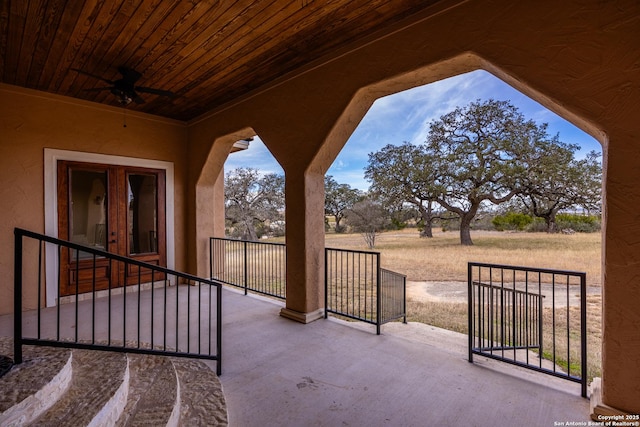 view of patio / terrace featuring ceiling fan