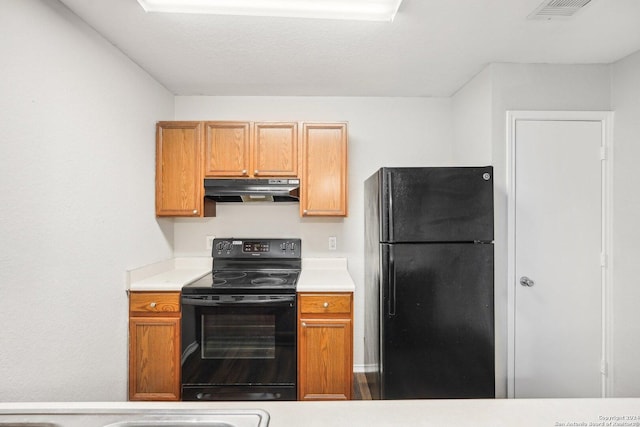 kitchen featuring black appliances