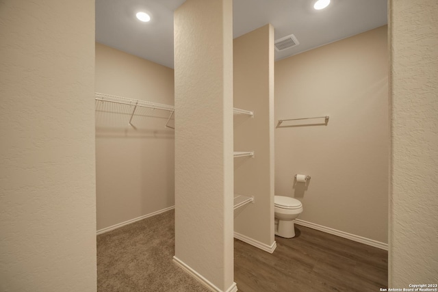3411 Mccrae Xing, San Antonio, TX 78264 - bathroom with toilet and hardwood / wood-style floors