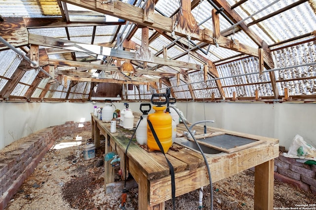 interior space with lofted ceiling