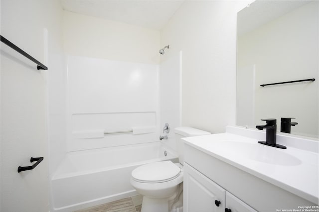 full bathroom with vanity, toilet, and shower / bathing tub combination