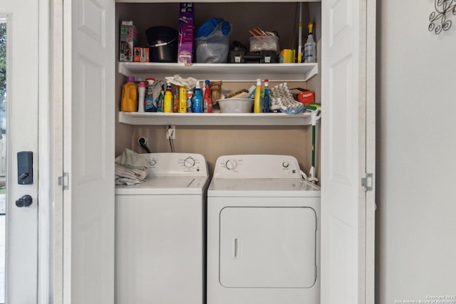 laundry room with separate washer and dryer