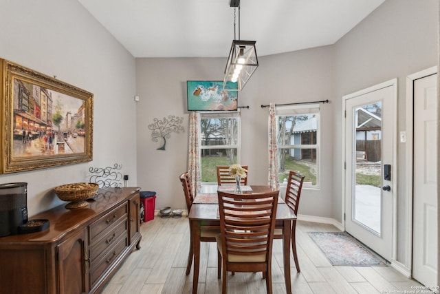 dining room featuring light wood-type flooring