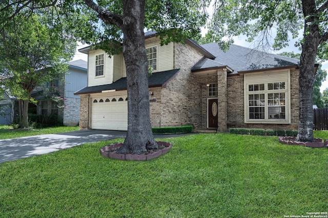 15074 Preston Holw, San Antonio, TX 78247 - traditional-style house featuring asphalt driveway, brick siding, a garage, and a shingled roof