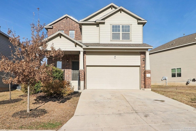 craftsman inspired home featuring a garage