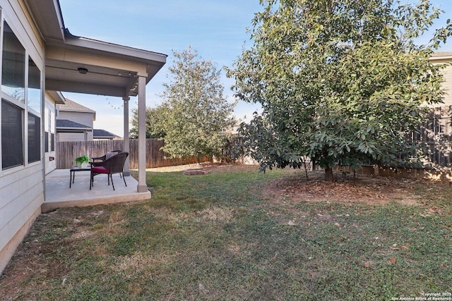 view of yard with a patio