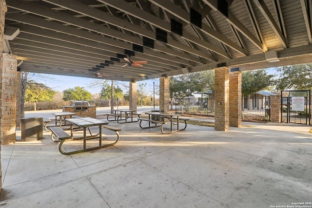 view of patio / terrace with ceiling fan