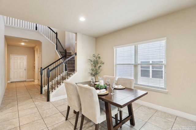 view of tiled dining space