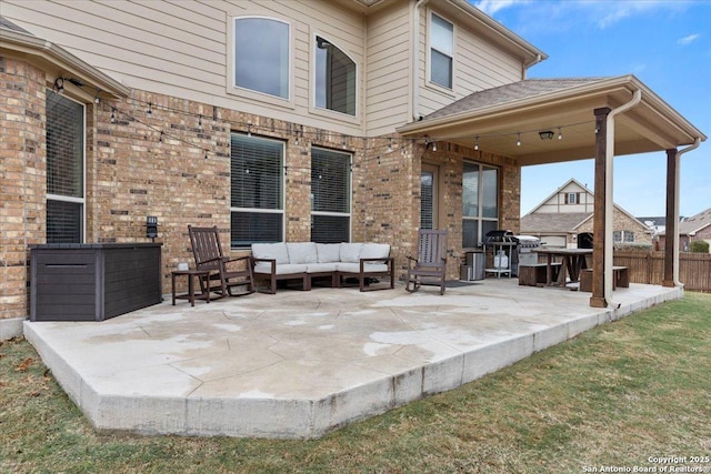 view of patio featuring an outdoor living space