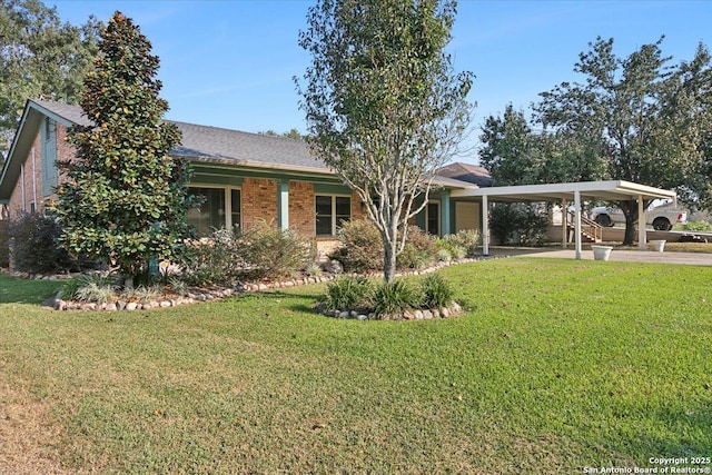 exterior space with a carport