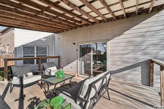 deck featuring an outdoor hangout area