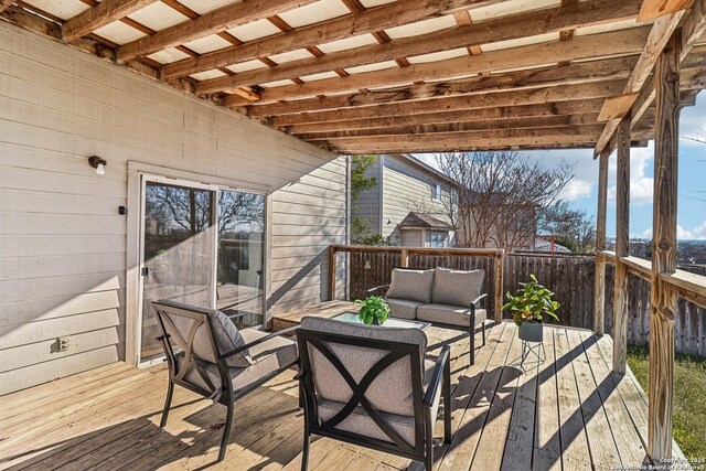 deck featuring an outdoor hangout area