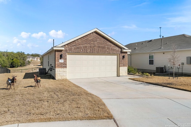 ranch-style home featuring central AC