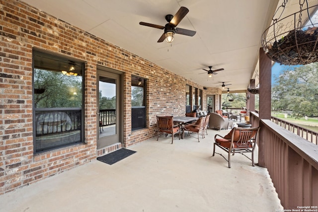 view of patio / terrace with ceiling fan