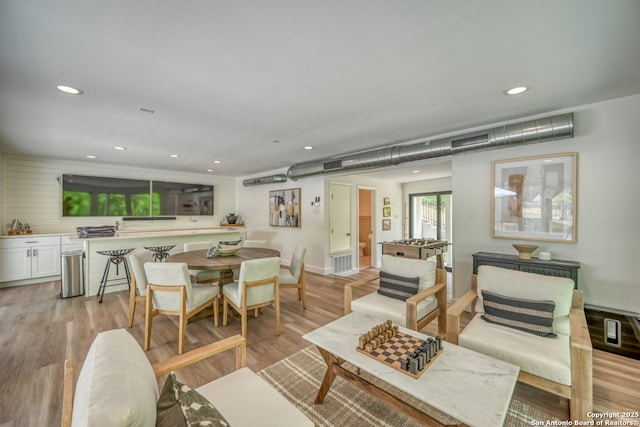 living room featuring light hardwood / wood-style flooring