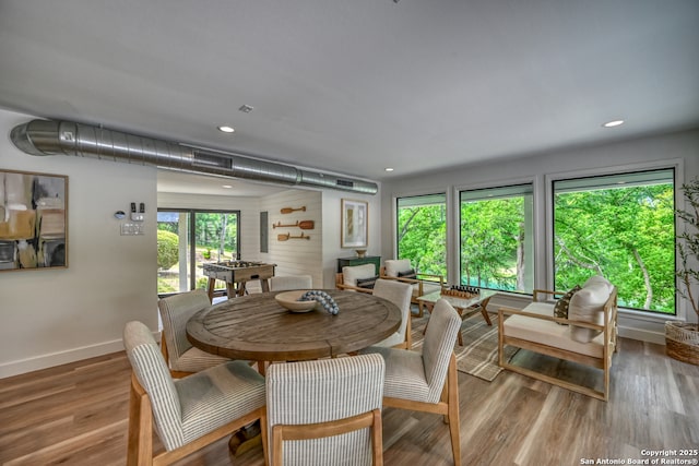 dining area featuring light hardwood / wood-style floors